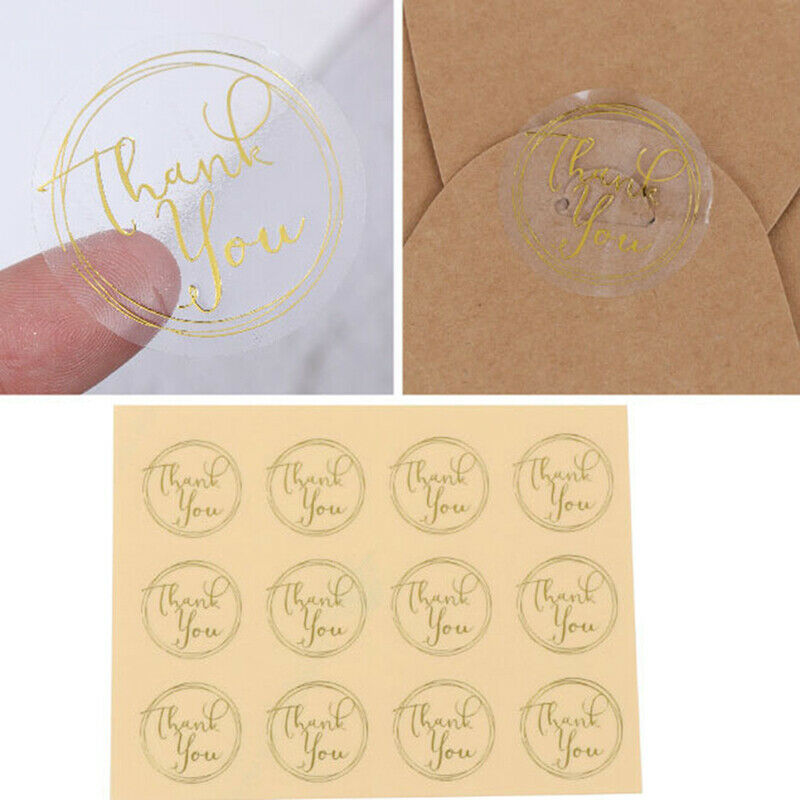120pcs Transparent Round Thank You Sealing Stickers Baking DIY Gift Box L.l8