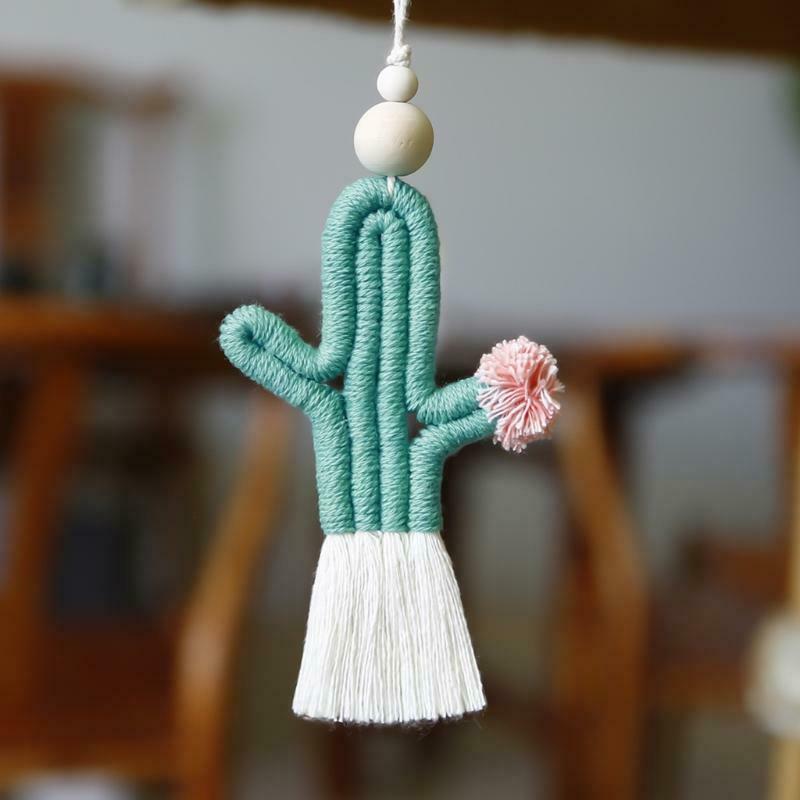 Handmade Weaving Cactus Wall Decor Wall Hanging Ornament for Home Decoration
