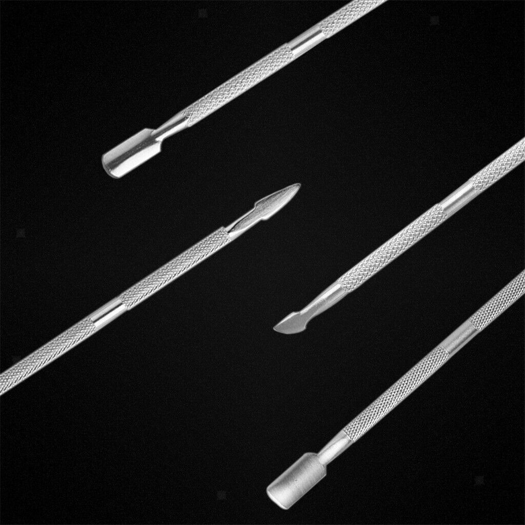 4 Packs Stainless Steel Cuticle Pusher Nail Dead Skin Callus Remover Set