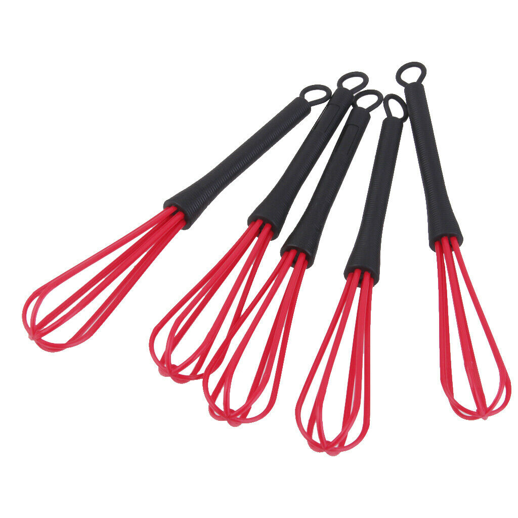 Batch Of 5 Whip Hair Dye Mixer Shaker For Hairdresser - Red