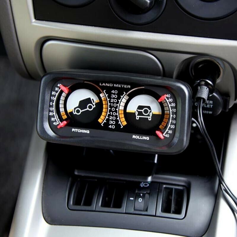 12V TR-313 SUV Car Two-barreled Inclinometer Compass Balance Level Slope Guage