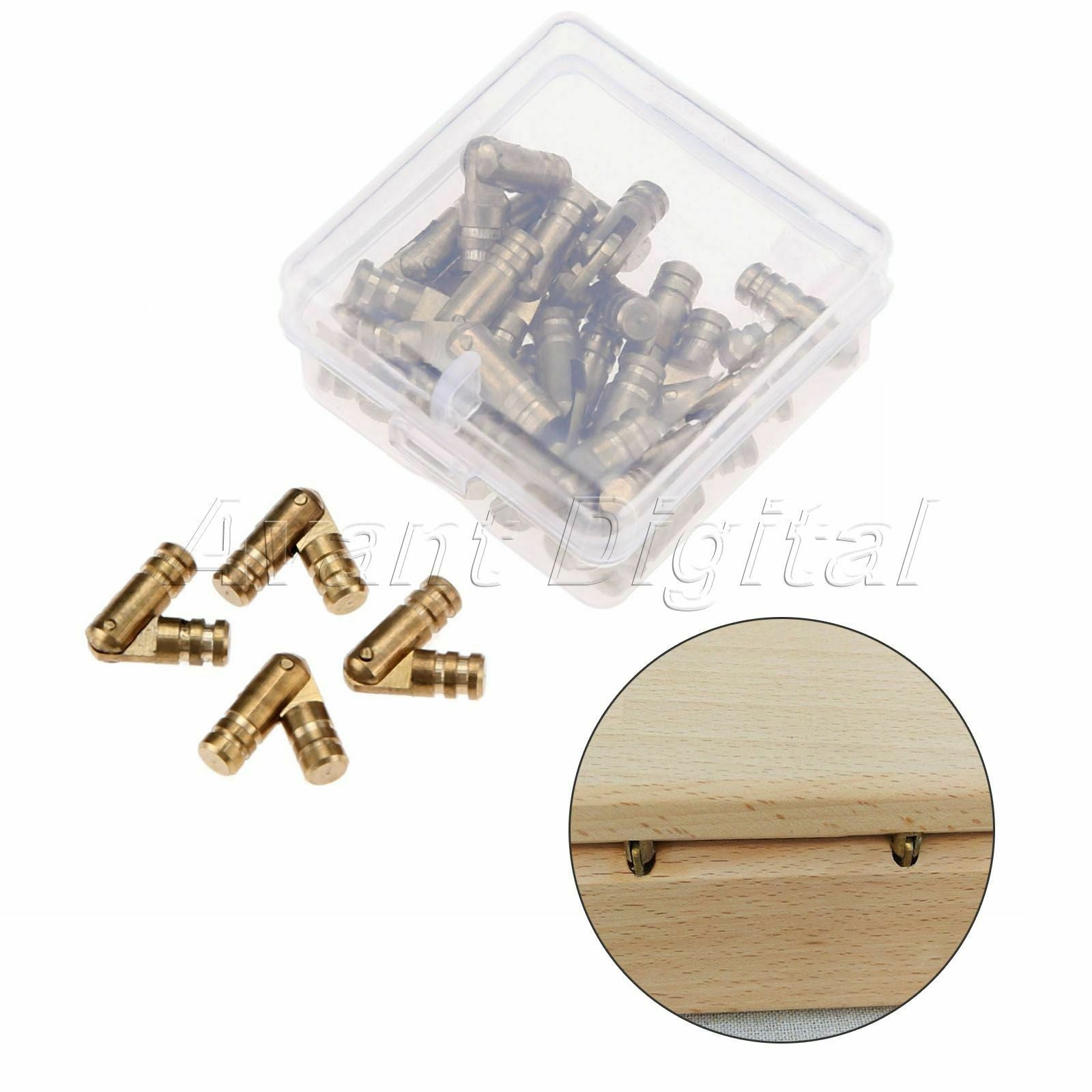 40PCS Brass Barrel Hinges Invisible Hinge Concealed Jewelry Box Cabinet Hinge