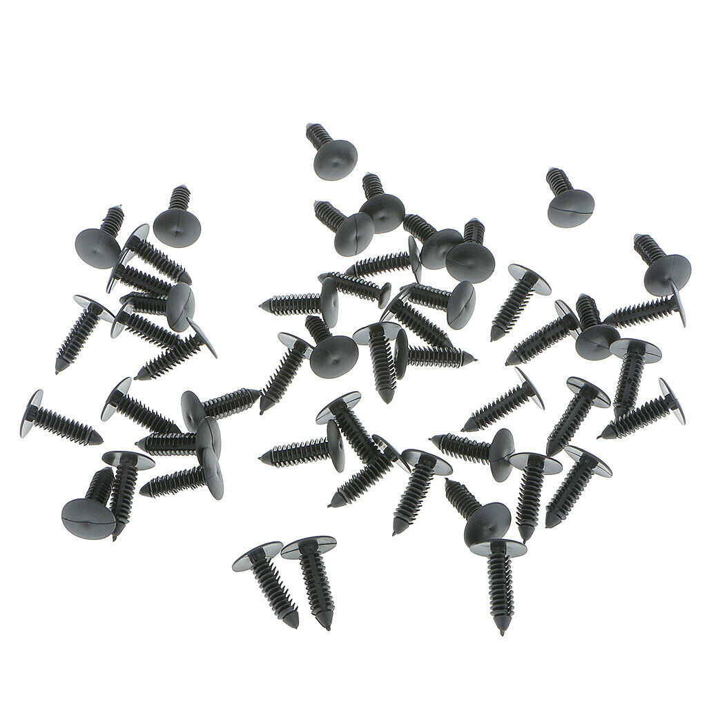 50pcs A12 Bumper Hood  Splash Guard Retainer Clips Fasteners Black