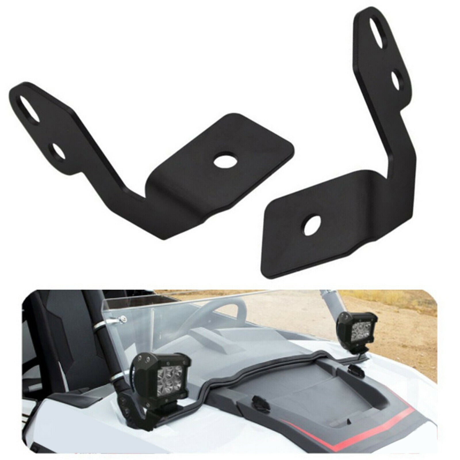 1 Pair Side Pillar Mounting Brackets, LED Light Pod Metal Brackets For