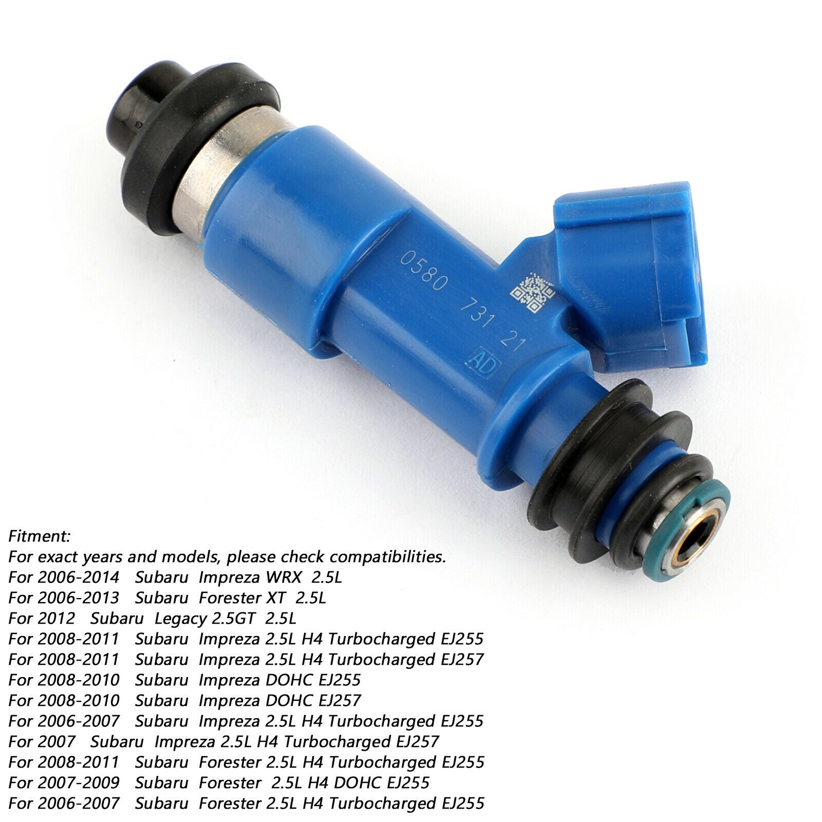 4PCS Dark Blue 565cc Fuel Injectors Fit WRX / STI 16611-AA720 2.5L CN