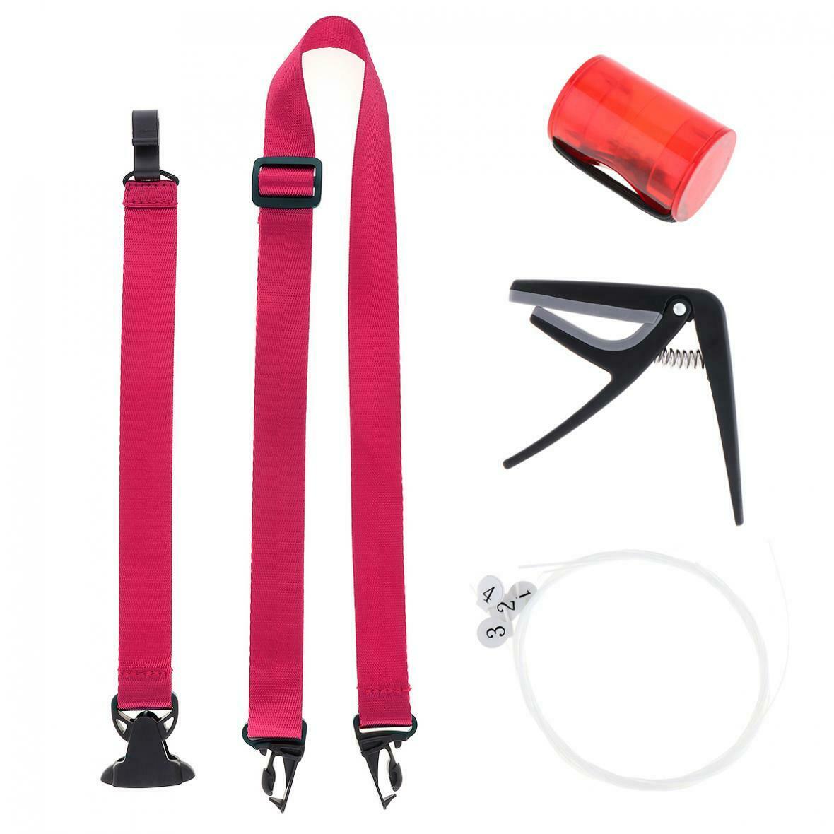 4pcs/lot Ukulele Tool Kit Ukulele String + Ukulele Strap + Ukulele Capo + Sand