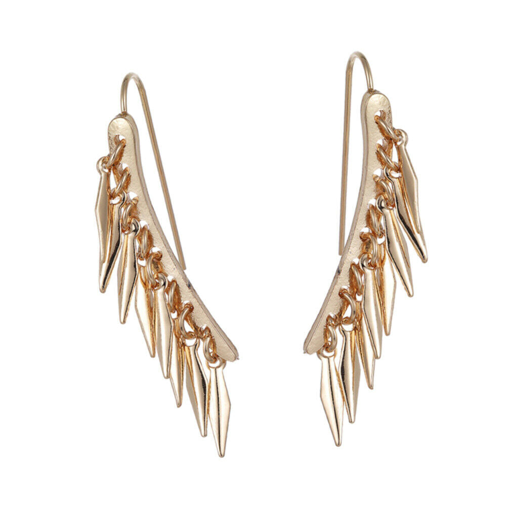1 pair golden macrame tassel hook drop earring women fashion jewelry gifts