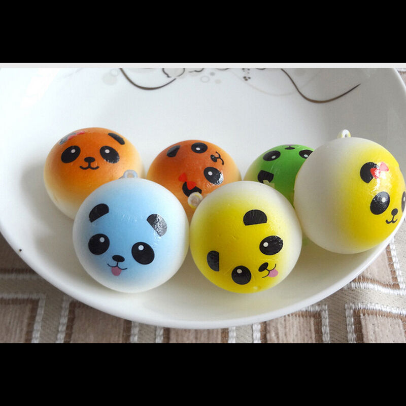 Soft  Bread Random Medium Mini Panda Cake Bun Phone Strap  .l8