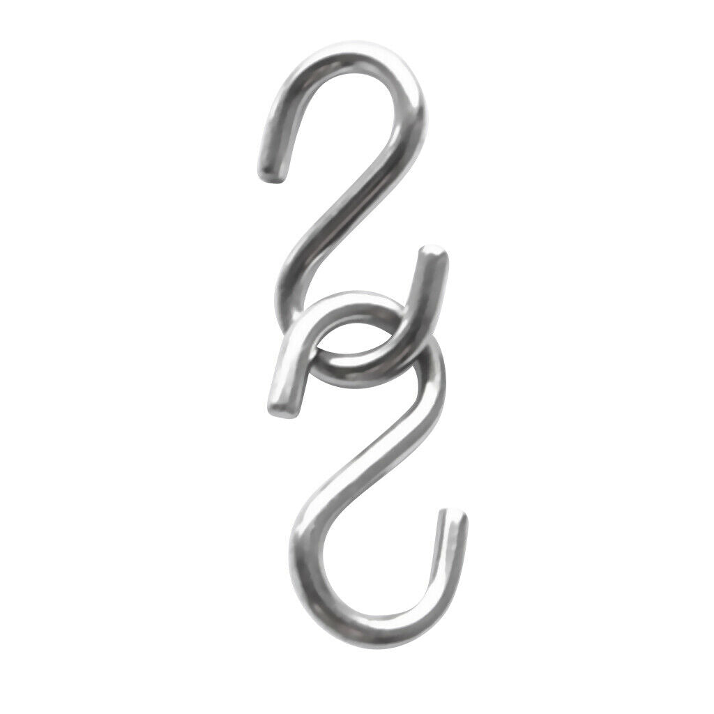2pcs S Shaped Heavy Duty 316 Stainless Steel Hanging Hooks 40 x 20mm