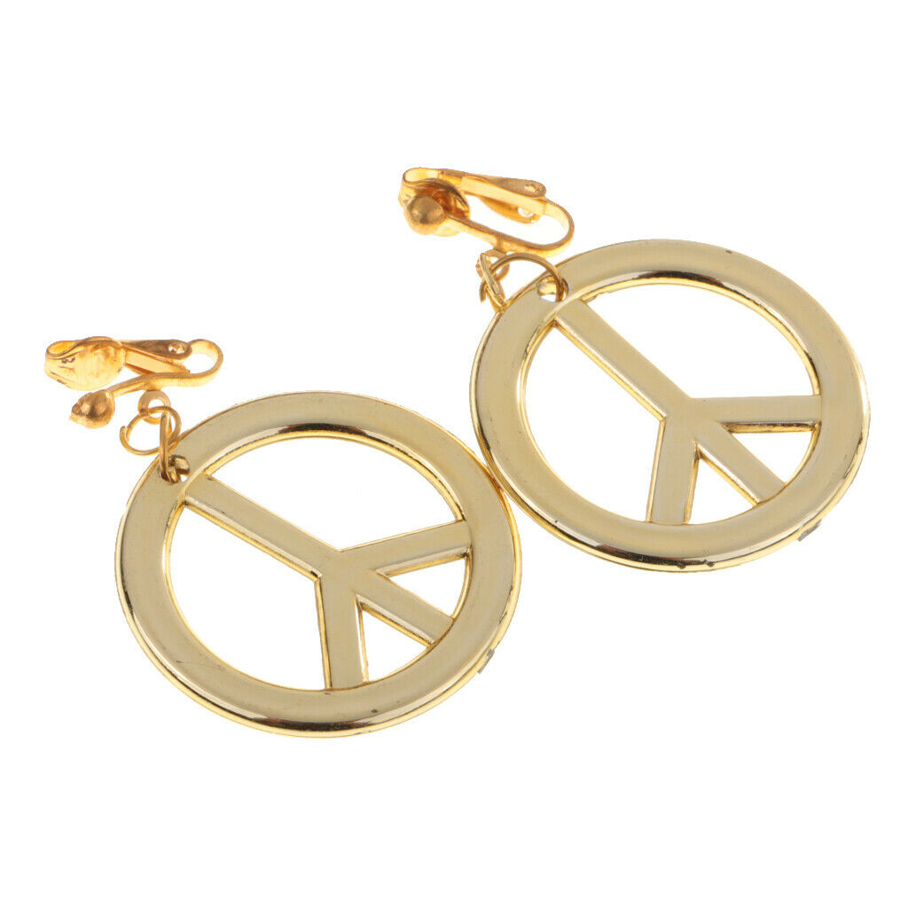 Women Lady Hippie Headband Peace Earrings Kit Party Costume Dress Gift New