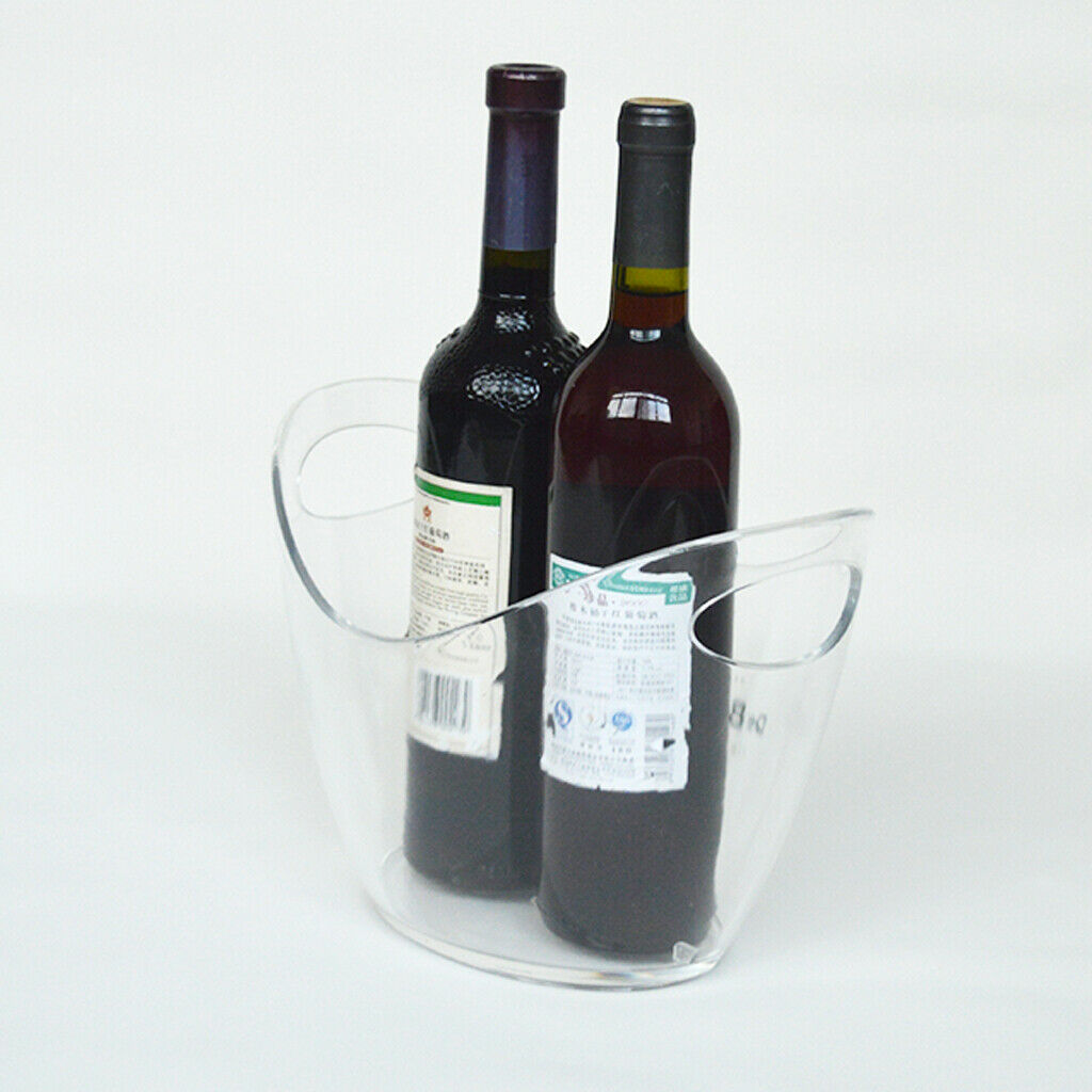 Clear Plastic Ice Bucket Wine Champagne Bottles Ice Cooler Bar Decor 4L