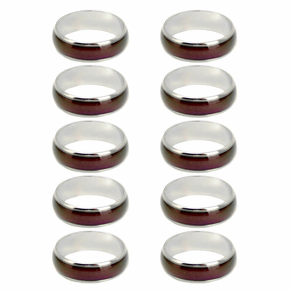 10 Mixed Color Mood Bands with Different Designs for Men