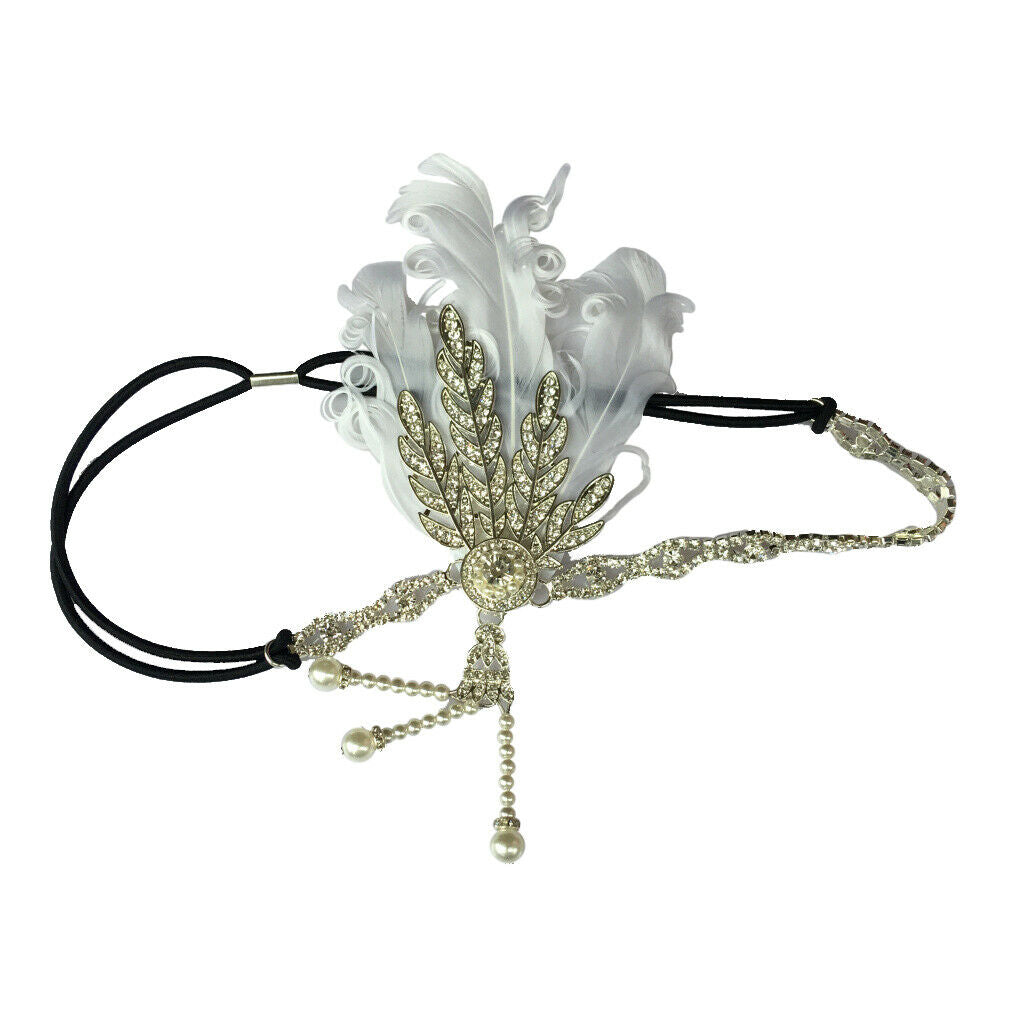 Retro Non-padded Flapper Headband Feather 1920s Headpiece Hair Accessories