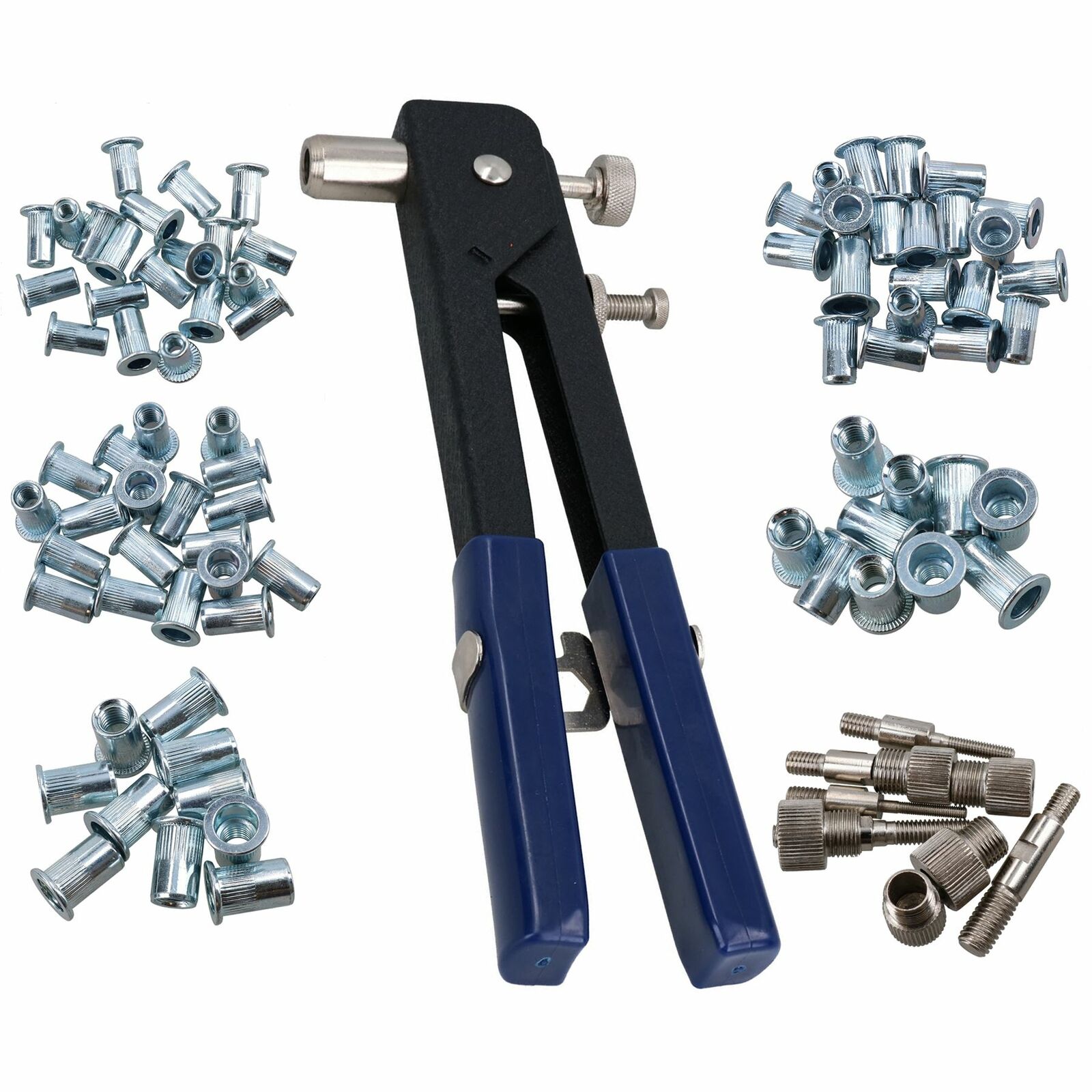 M3 â€“ M8 Fastener 86pc Heavy Duty Hand Nut Sert Riveter Rivnut Riveting Kit