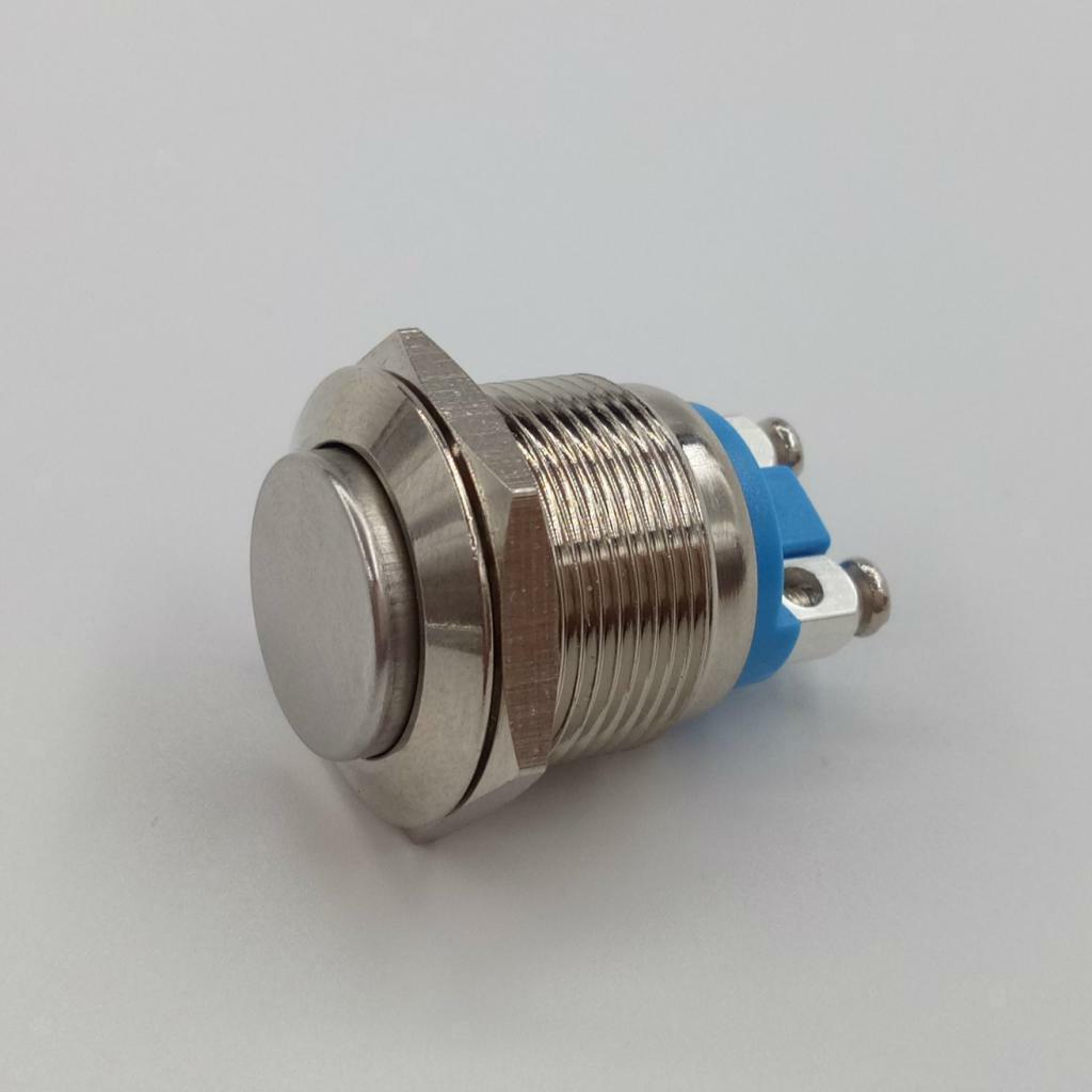 19mm Starter Switch Momentary Push Button Nickel Plated Brass Metal