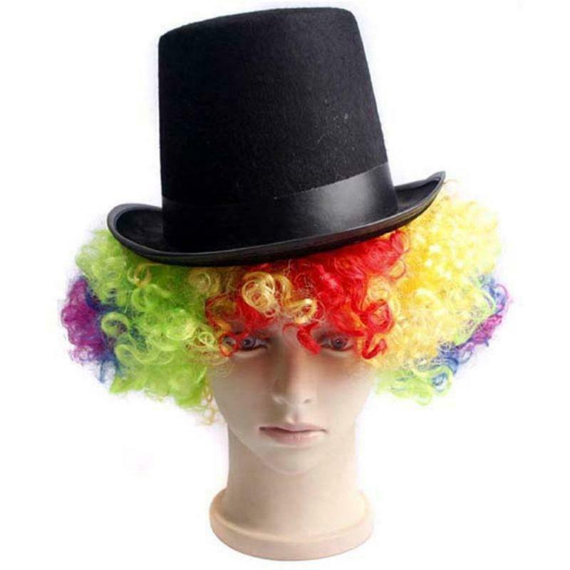 Men Women Retro Magician Black Jazz Cap Halloween Felt Top Hat DIY Steampunk