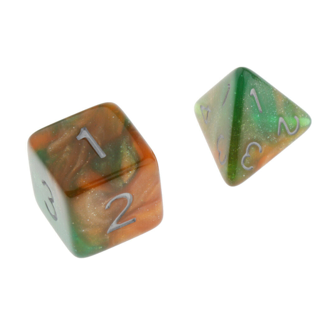 35Pcs Creative Plastic D4 D6 D8 D10 D12 D20 Multi Sided Dice for Table Game