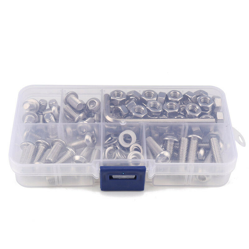 130x Stainless Steel M6 Semi-Circular/Flat Round Head Hexagon Screw Nut + Wrench