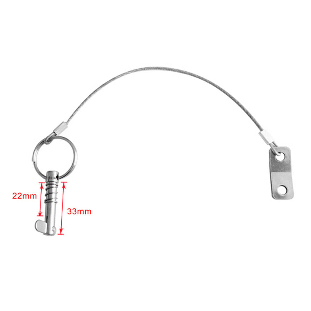 2 Pieces 6mm Replacement Quick Release Pin Lanyard Marine Boat Yacht Top Deck