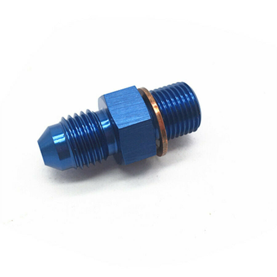AN-4 (4AN) To M11x1.0 Turbo 1mm Restrictor Oil Feed Adapter 1PC Blue Aluminum