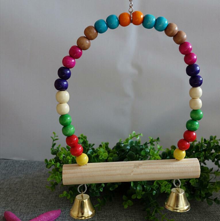 1x Great Wooden Bird Parrot Swing Toys Parakeet Cockatiel Lovebird Budgie.l8