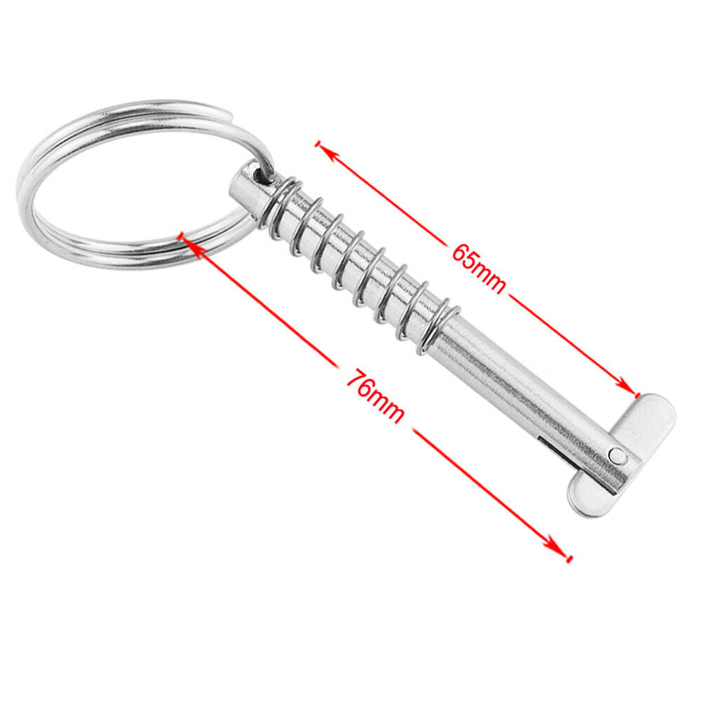 MagiDeal 6.3x76mm Quick Release Pin Deck Hinge Parts - 316 Stainless Steel