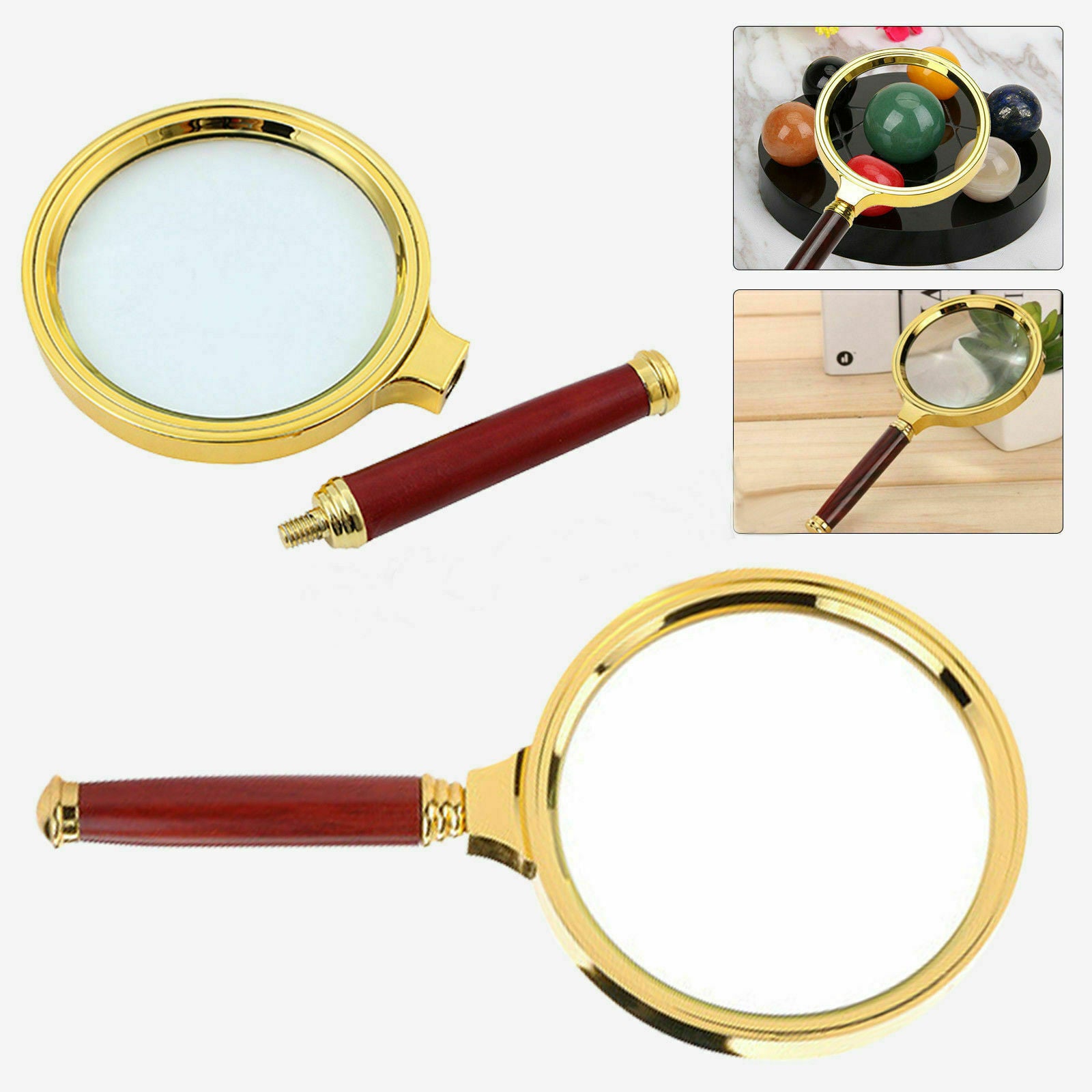 90mm Handheld 15X Magnifier Magnifying Glass Loupe Reading Jewelry Aid Big-Large