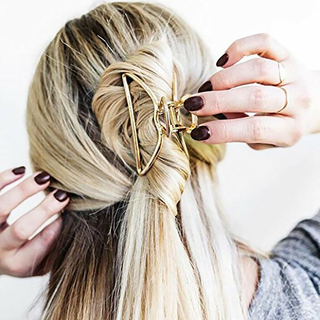 2PCS Large Hair Claw Clip Metal Strong Holding Hair Grip Pin Ponytail Holder,