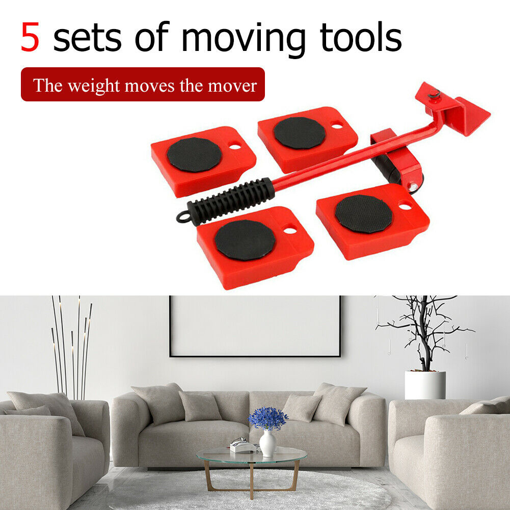 5pcs Furniture Moving Transport Set Lifter Heavy Object Handling Tool Mover @