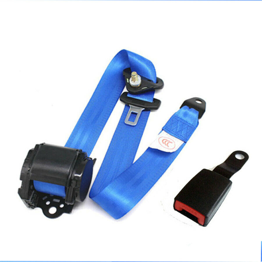 3 Point Safety Adjustable Retractable Seat Belts Quick Release Sapphire Blue