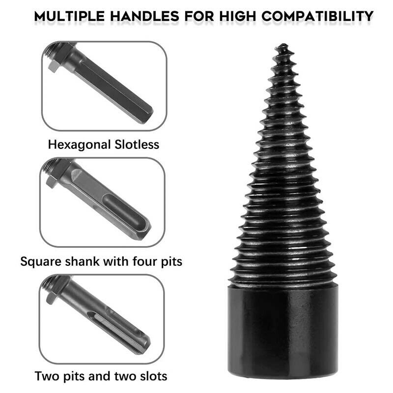 4 Pcs Firewood Log Splitter Drill Bit, Wood Splitter Drill Bits Cone Driver SqG2