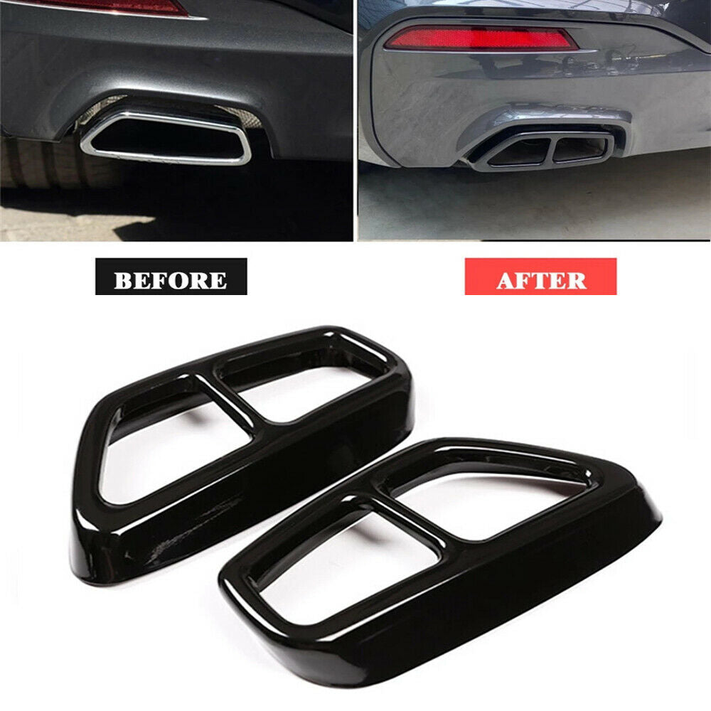 For 2017-18 BMW 5 Series G30 G31 Dual Exhaust Pipe Tip Covers Stainless Steel 2x