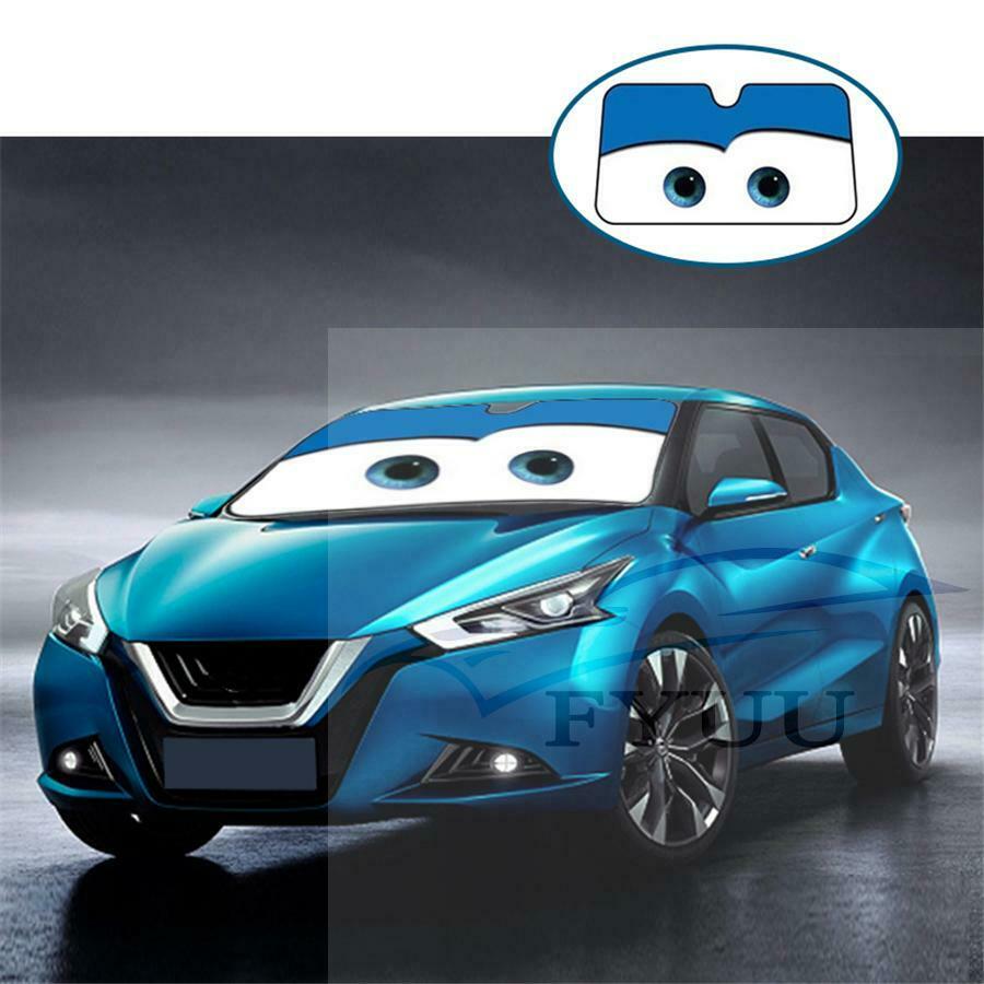 Aluminium Foil Cartoon Car Windshield Sun Shade Big Eyes Front Window Sun Visor
