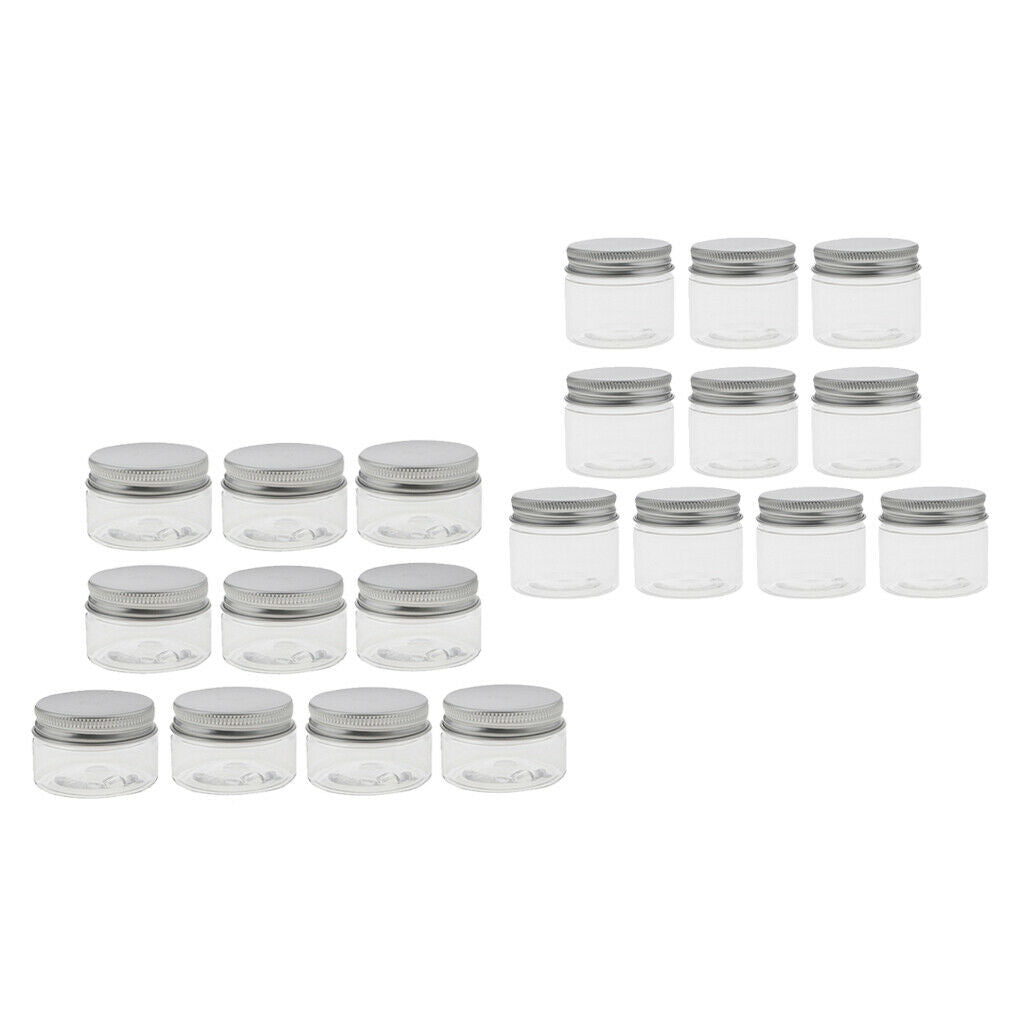 20x Plastic Empty Makeup Jars Moisturizer Sugar Scrubs Cases Containers