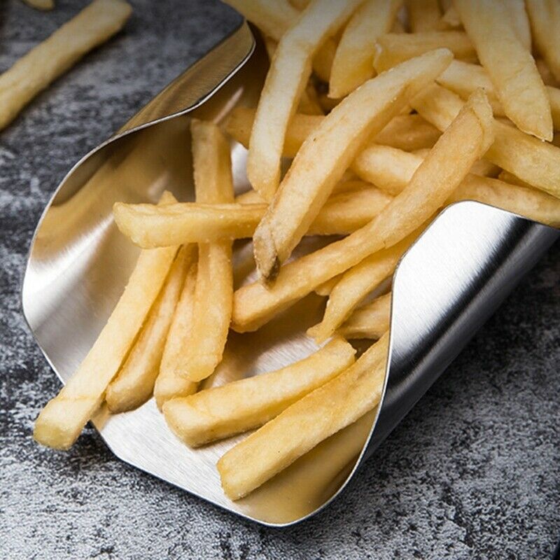 Stainless Steel Popcorn Scoop French Fry Bagger Shovel Utility Serving ScooperZ2