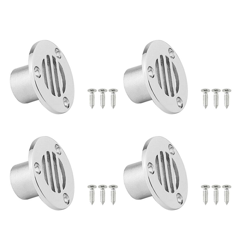 4x Deck Floor Drain Scupper 316 Stainless Steel Boat Ship Yacht 7/8inch