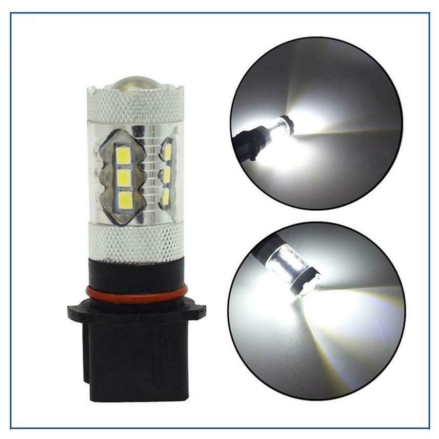 2Pcs P13W 16 LED Chips Bulbs 80W White for Chevy Camaro 2011-2013 Fog Lights DRL