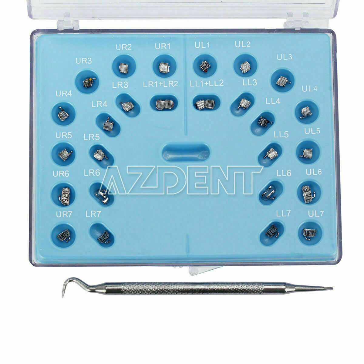 2 Box Dental Self-ligating Brackets+Buccal Tube Mini MBT.022 Hooks 3-4-5 AZDENT