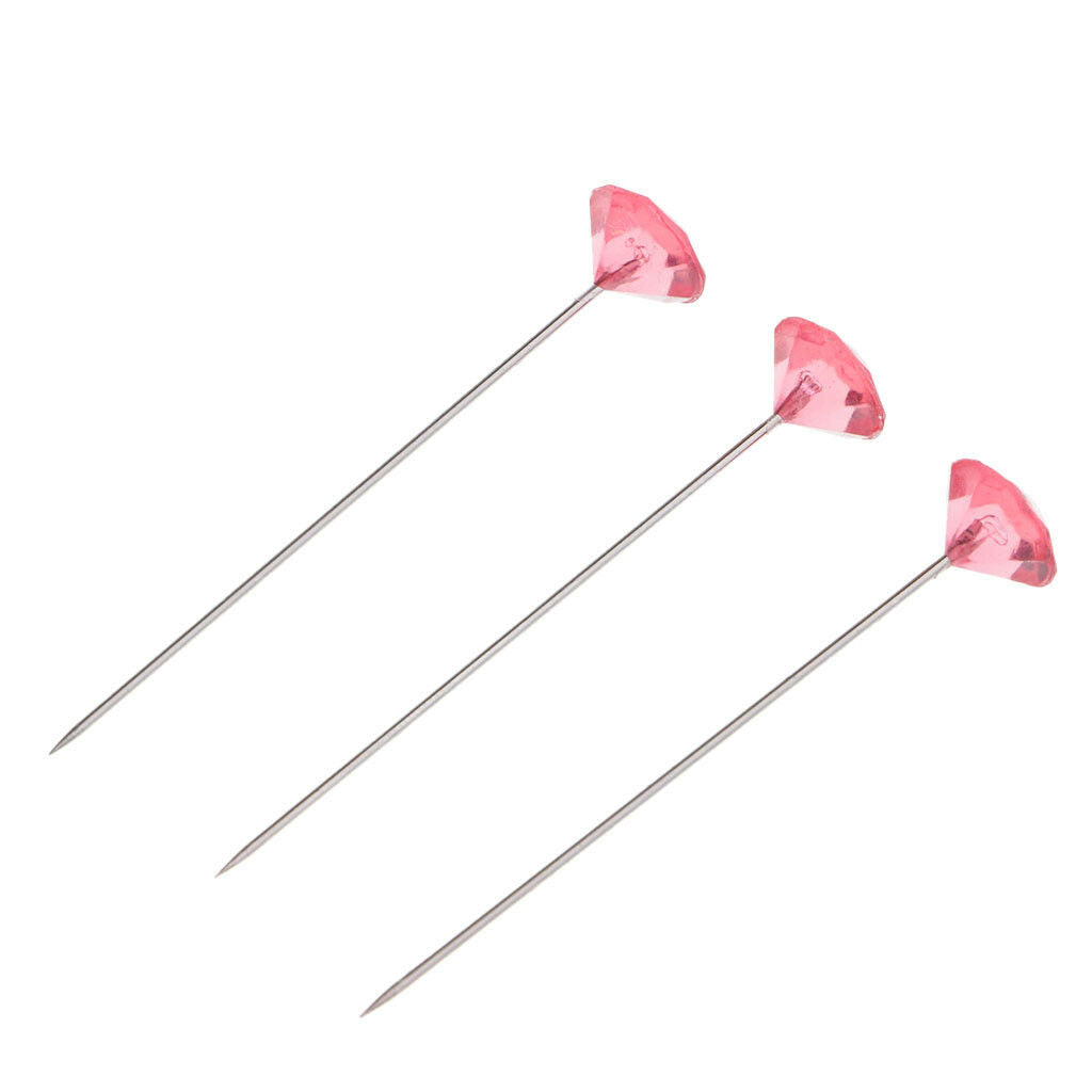 100pcs Red Diamante Diamond Head Pins for Bouquets Wedding Flowers Floristry