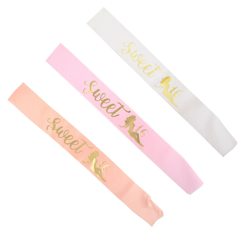 Sweet - Birthday Girl Glitter Sash Party Supplies White underside