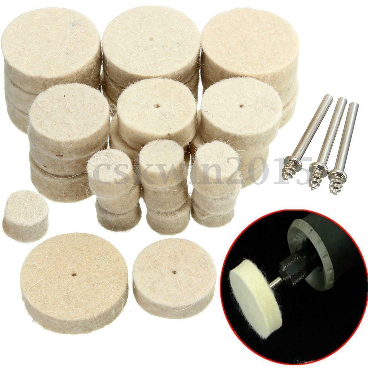 33pcs Laine Feutre Polissage De Rond Roue Outil + 3 Tige Fr Dremel Rotatif S70