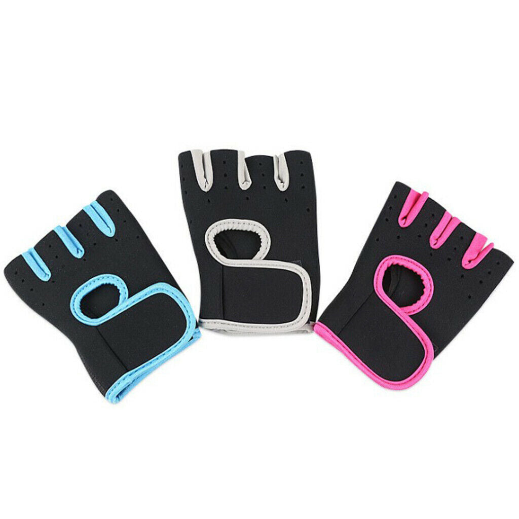 2 Pairs Adjustable Half FingerWeight Lifting Workout Gloves Training Gym