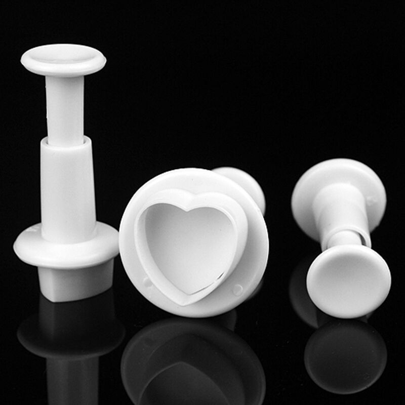 3X Cake Fondant Sugarcraft Decor Cookie Mould Mold Plunger Love Heart Cutt.l8