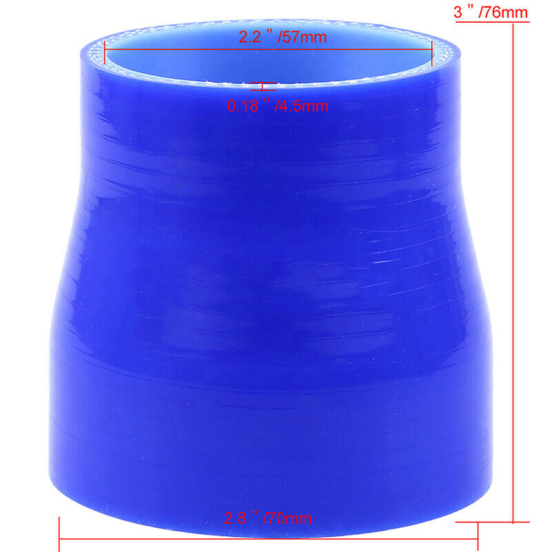 Universal Blue Auto Car Variable Diameter Silicone Hose Intake Pipe 57-70mm