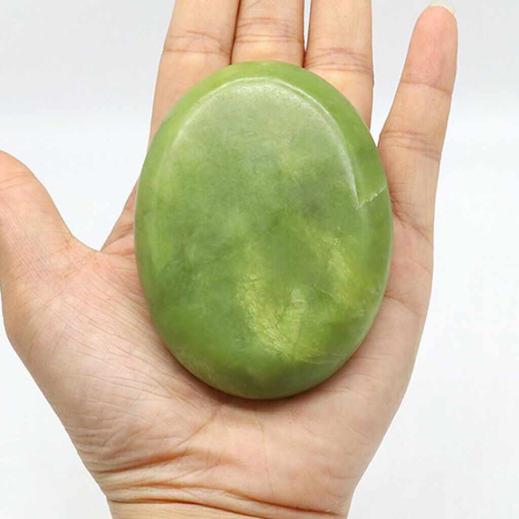 3 Pcs Jade Hot Massage Stone for Facial Body Hot Stone Spa Massage 6 x 8cm
