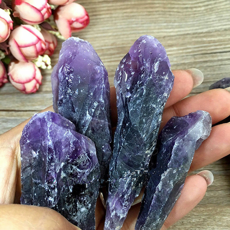 Popular 100g Natural Purple Amethyst Point Quartz Crystal Rough Rock Specimen Rf