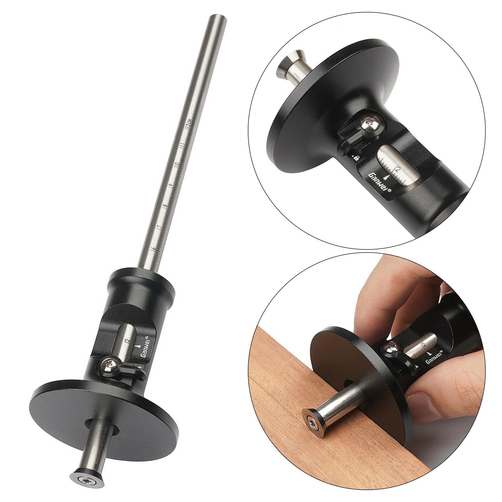 European Wheel Marking Gauge Measuring Woodwork Scribe Tool Range 0-12cm