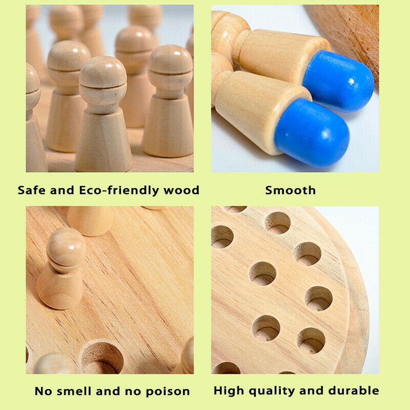 Kids Montessori Educational Wooden Toys Learning Sensory Toys Memory MatchBDAU