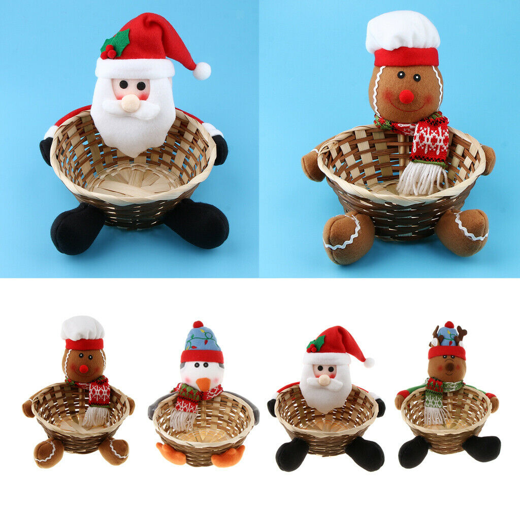 Christmas Gift Candy Storage Basket Home Party Table Decor Santa Claus
