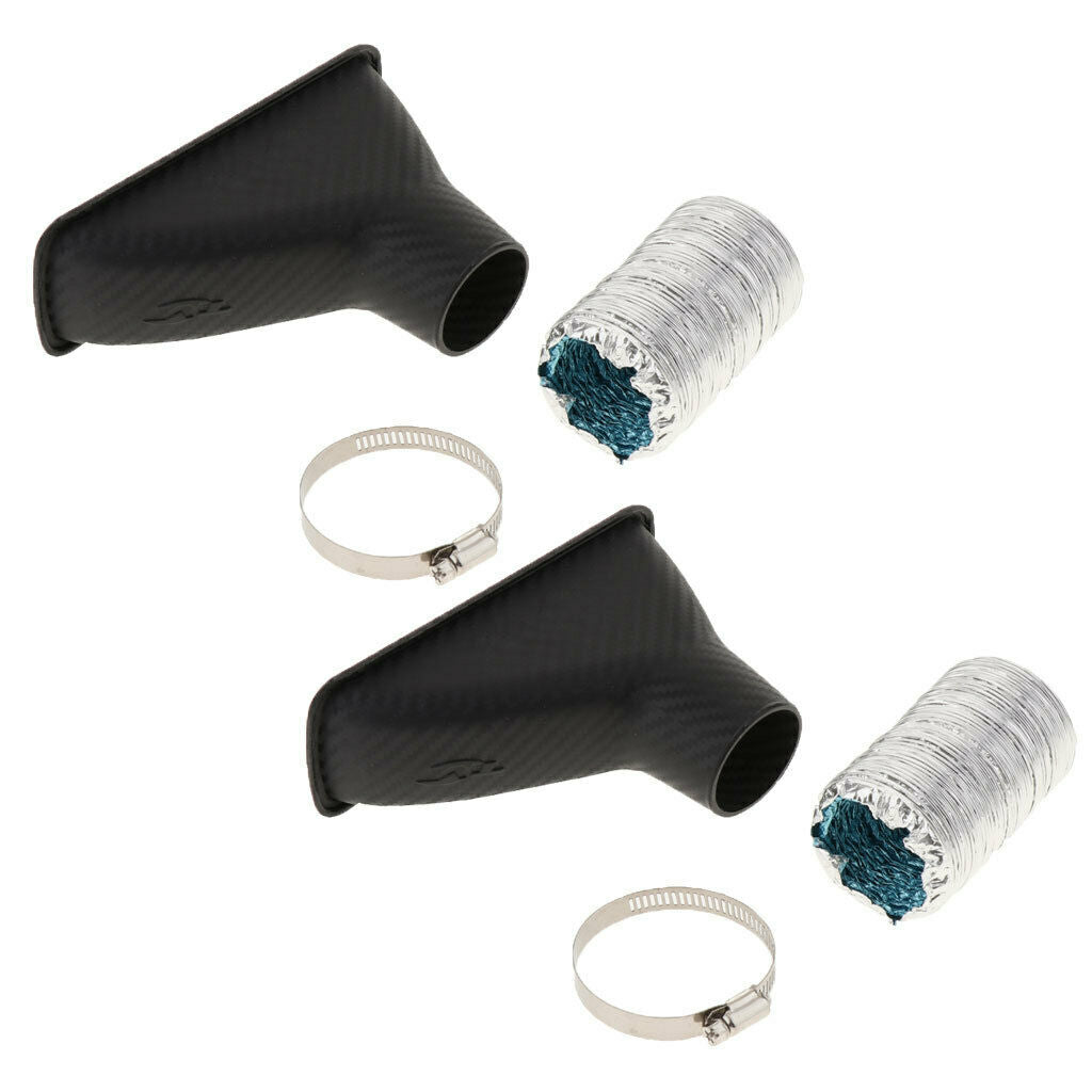 2 Sets Car Front Bumper Turbo Cold Air Intake Pipe Turbine Inlet Pipe Kit